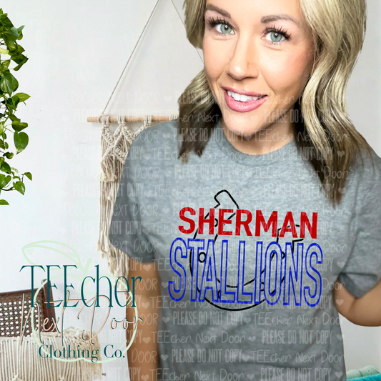 Sherman Stallions Bold Mascot Overlay