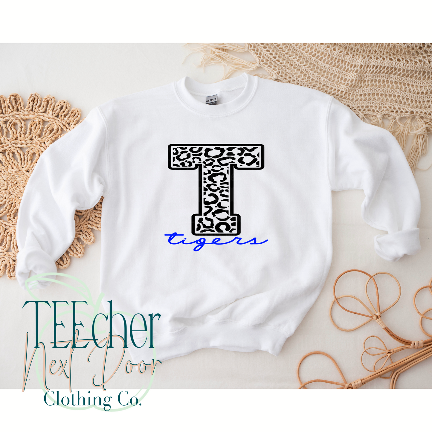 Tiger Leopard Varsity Outline