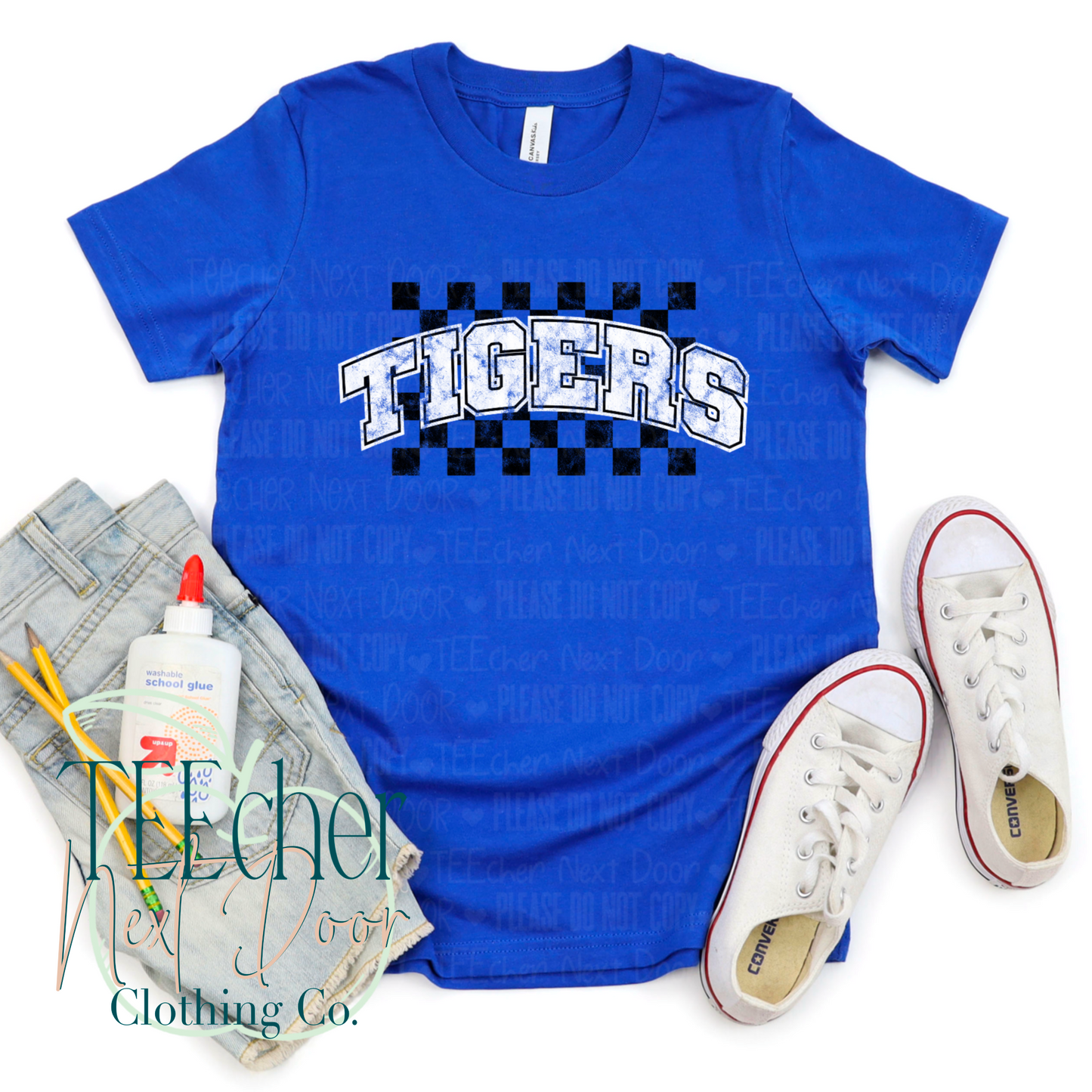 Tigers Checkered Distressed