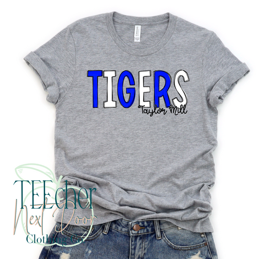 Taylor Mill Tigers Outlined Handwritten