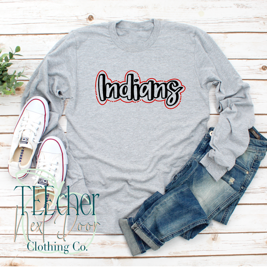 Indians Doodle Outline