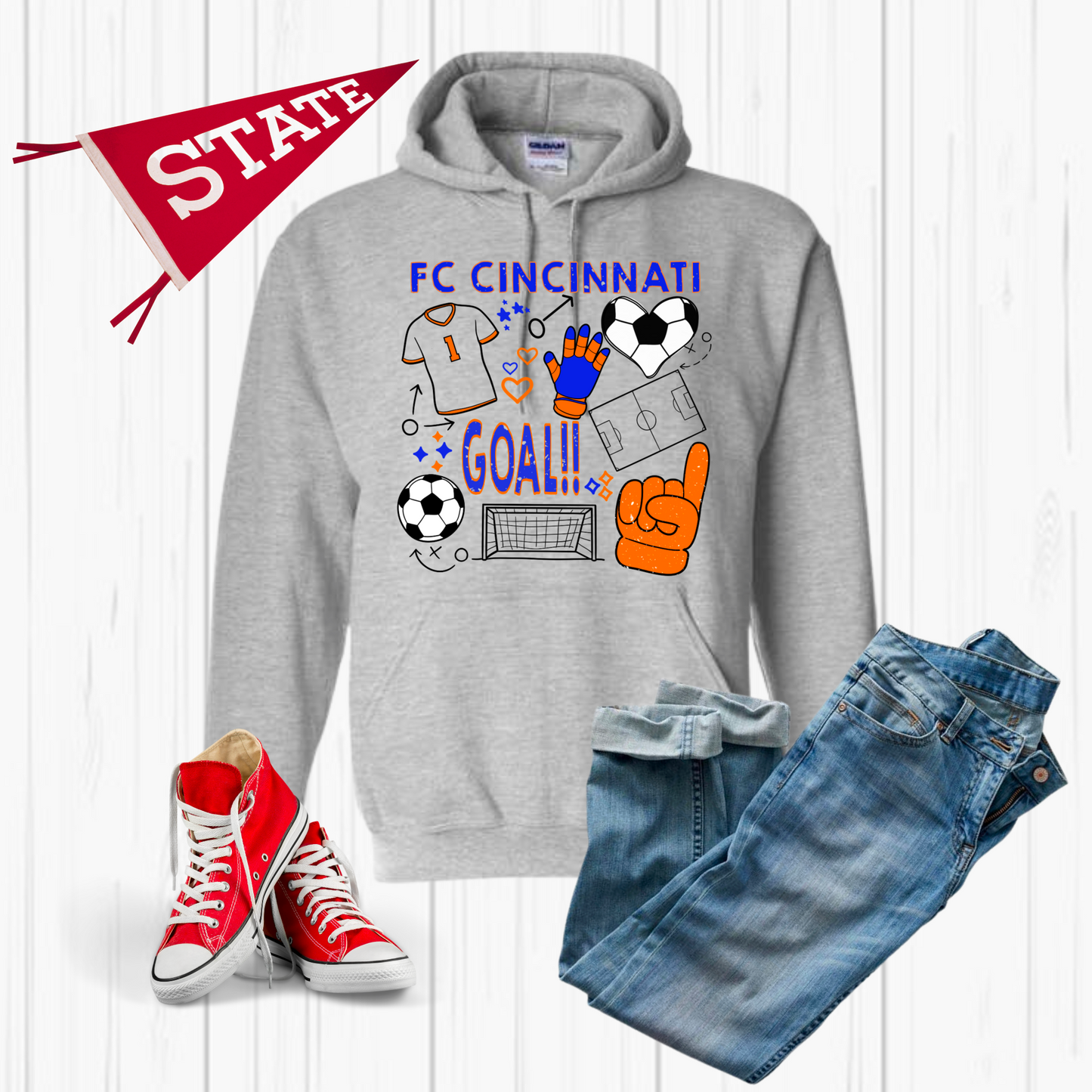 Orange and Blue Soccer Collage