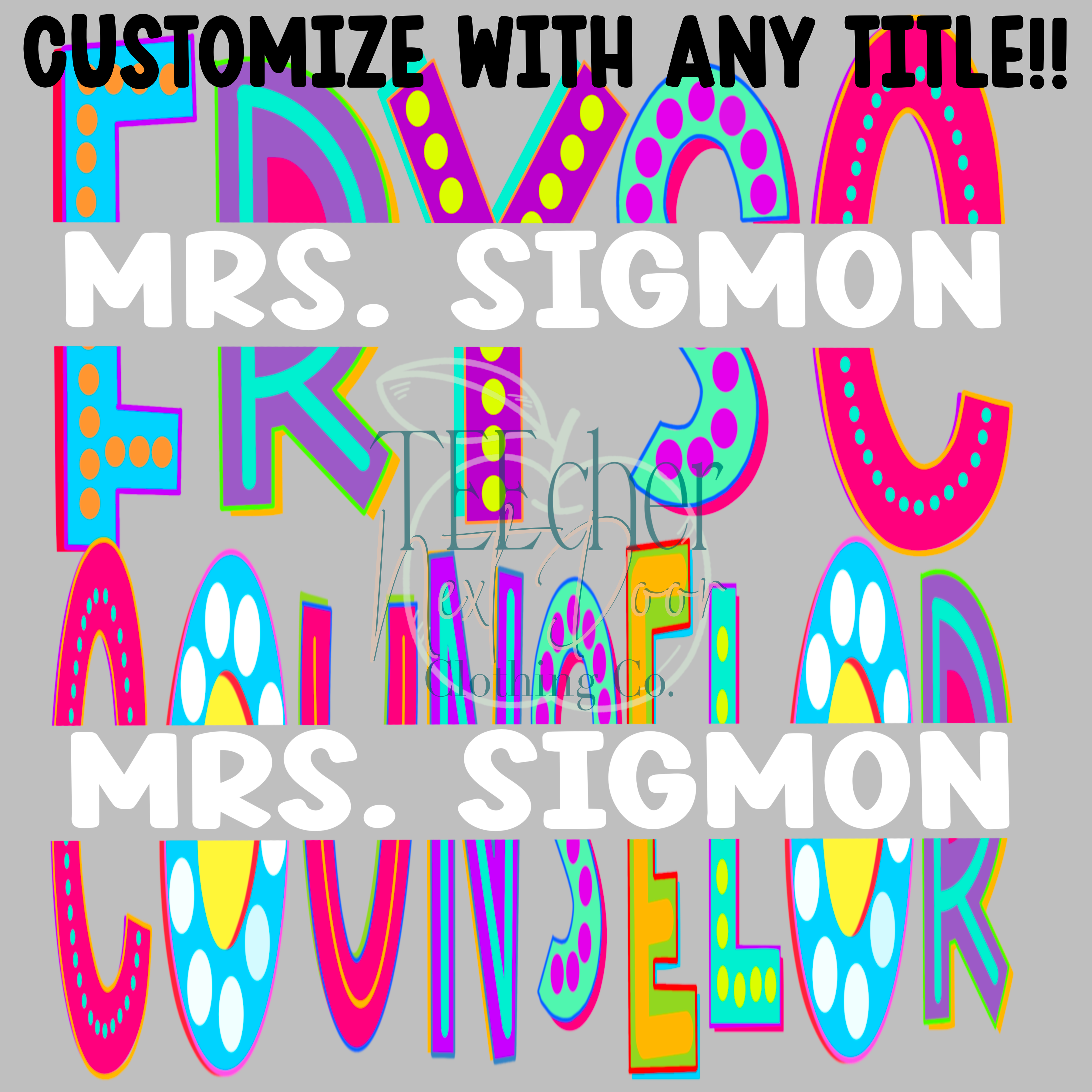 Custom Strikethrough Neon Marquees Name – TEEcher Next Door Clothing Co.