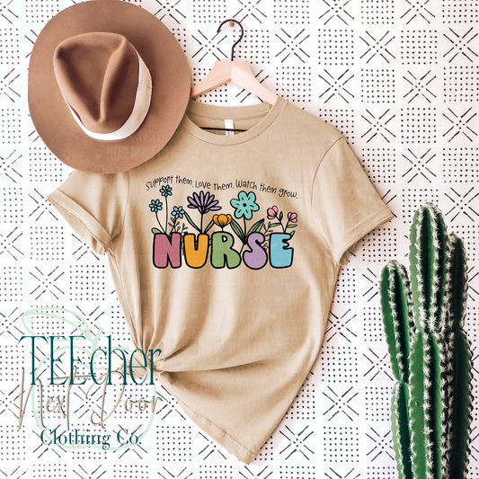 Nurse Boho Floral Tee