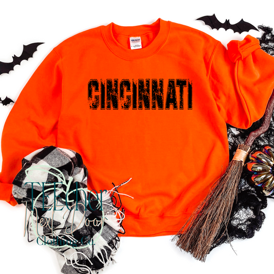 Cincinnati Orange Distressed