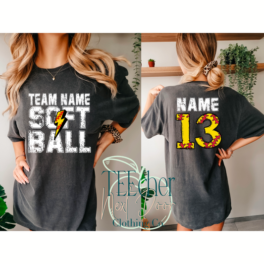 Softball Custom Team and Player