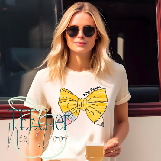 Pencil Bow- Custom Name