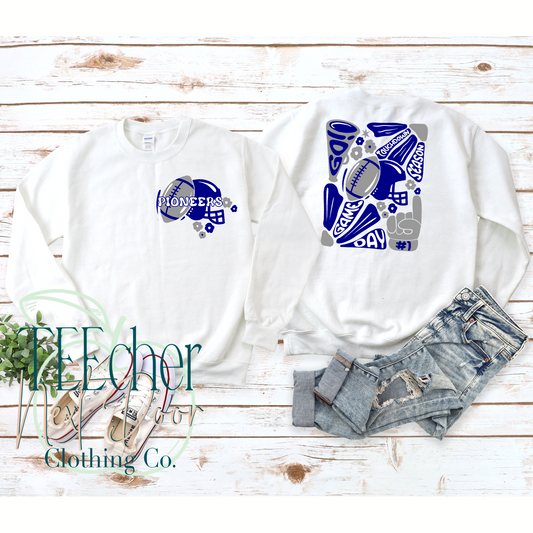 Blue and Gray Retro Football
