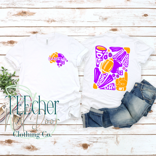 Purple and Gold Retro Football