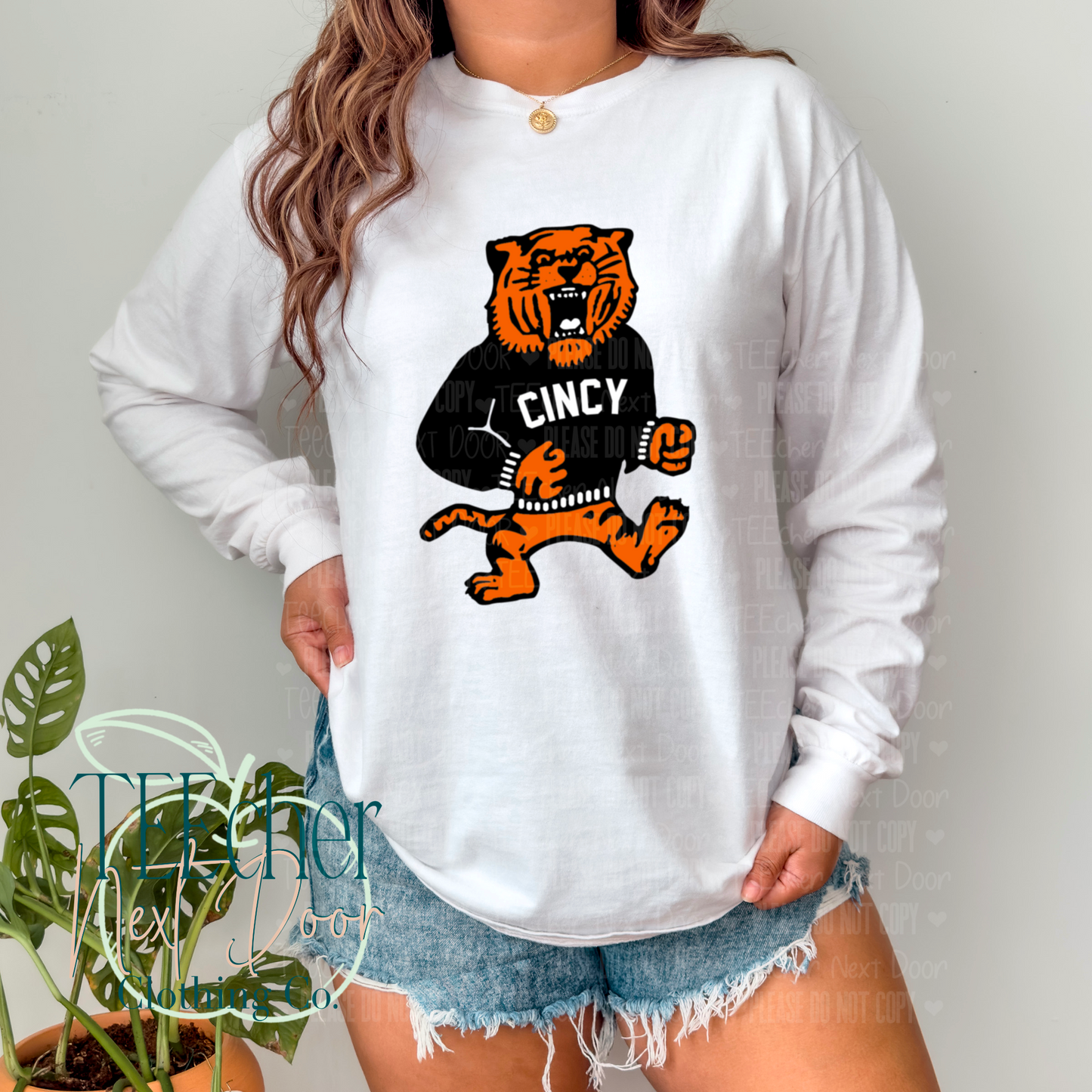 White Retro Varsity Sweater Bengal