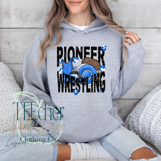 Pioneer Wrestling Geometric- Distressed