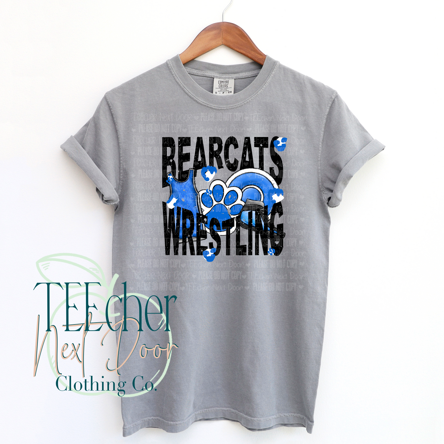 Bearcats Wrestling Geometric- Distressed