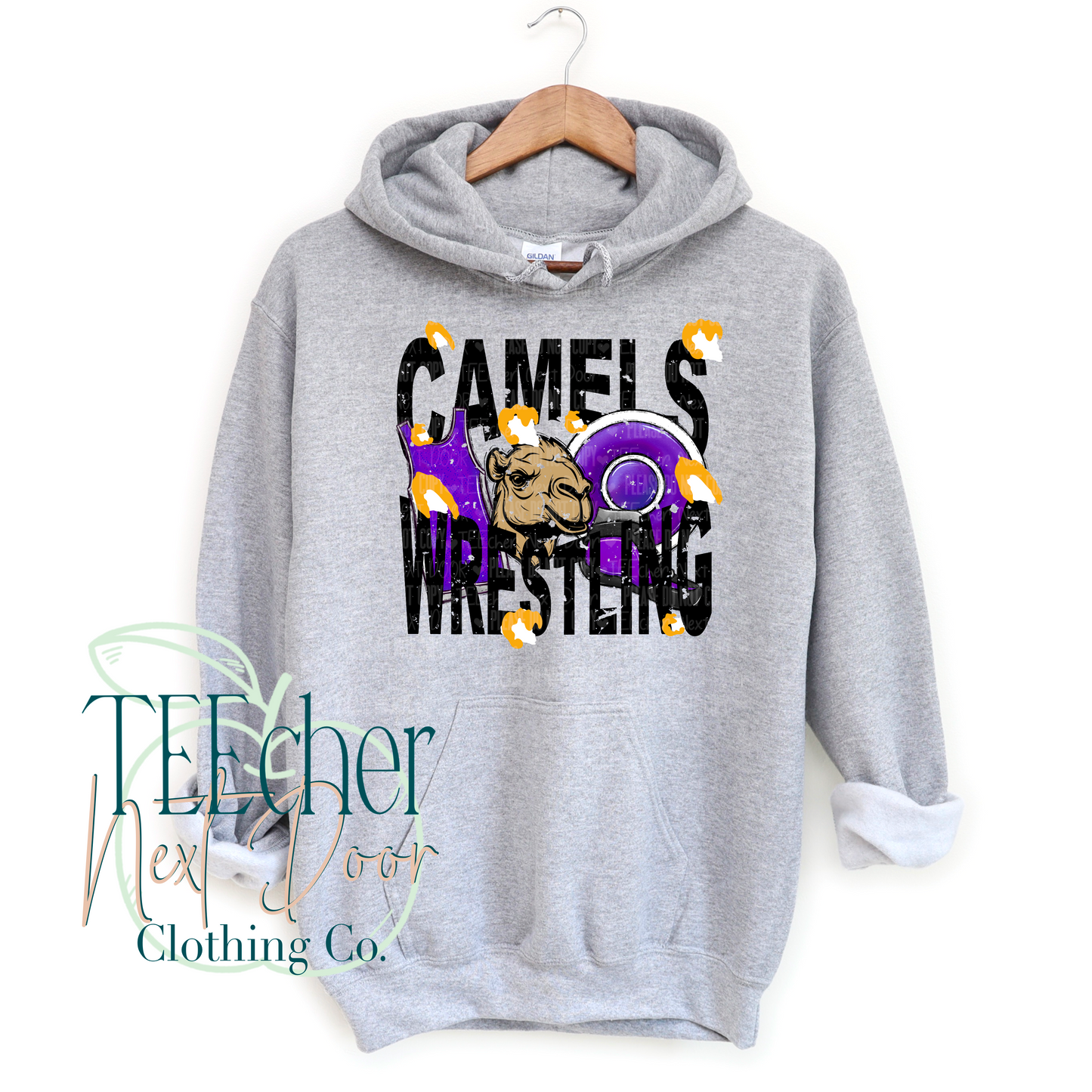 Camels Wrestling Geometric- Distressed