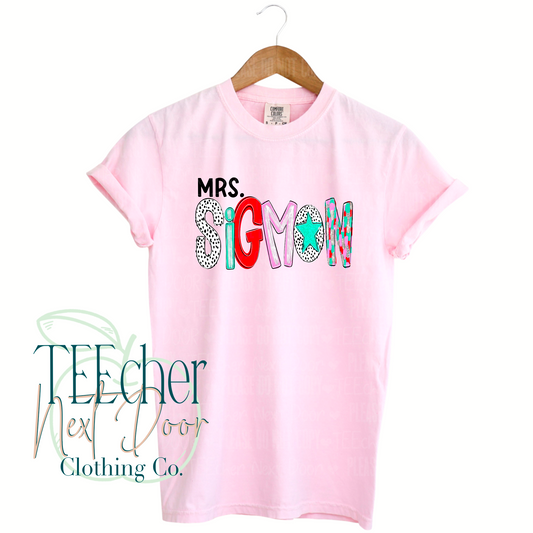 Pink and Teal Whimsy Custom Name