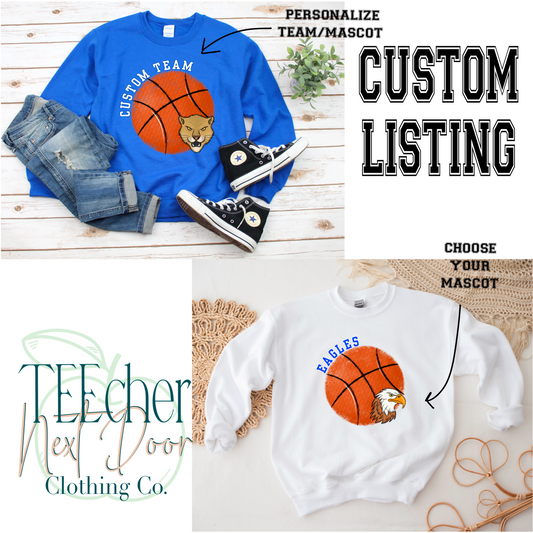 Custom Full Chest Basketball Crewneck