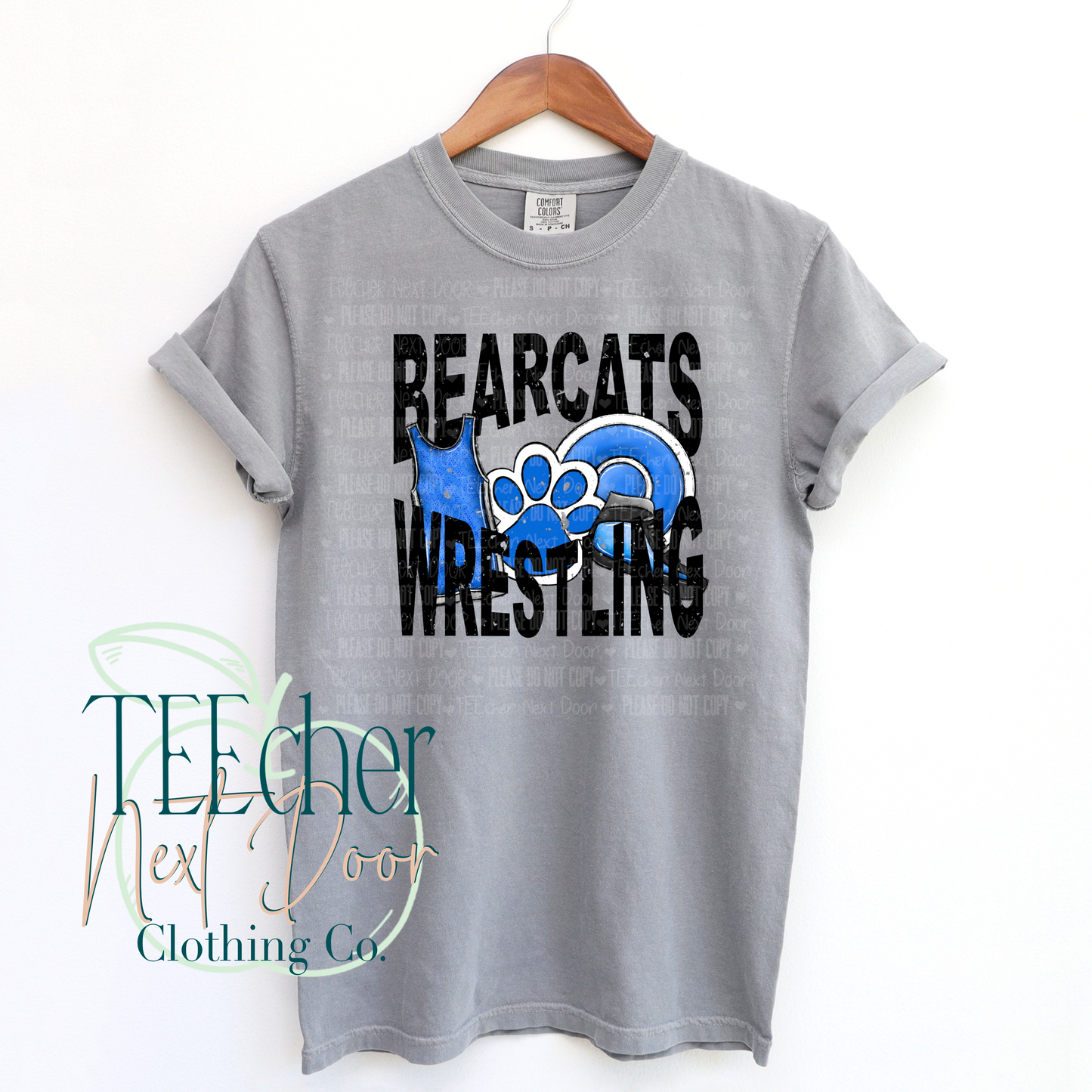 Bearcats Wrestling Geometric- Distressed