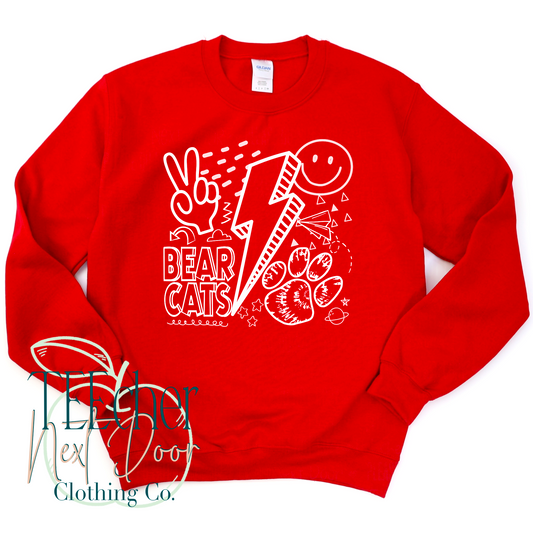 Red Bearcats Rock Collage- Single Color