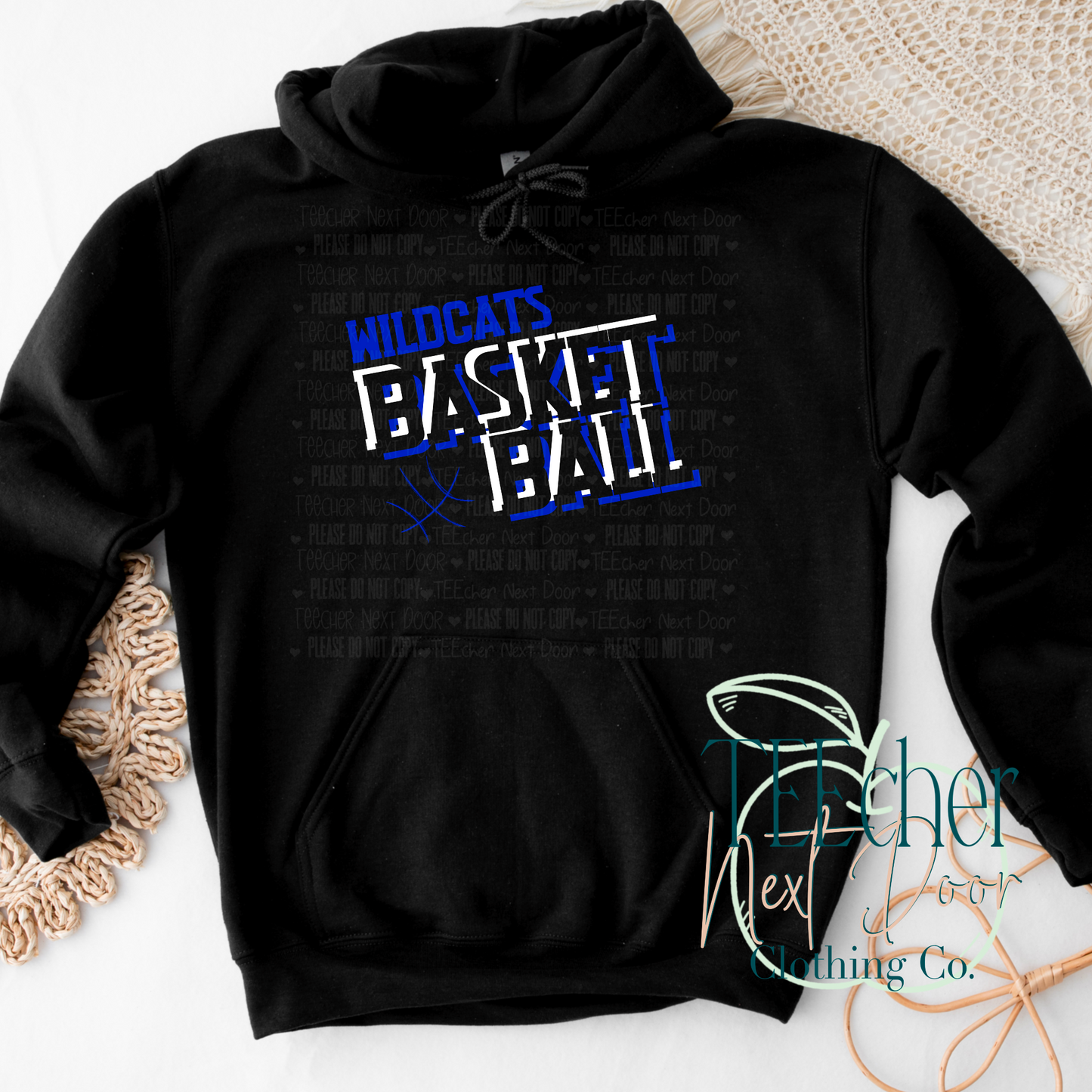black hoodie with wildcats basketball
