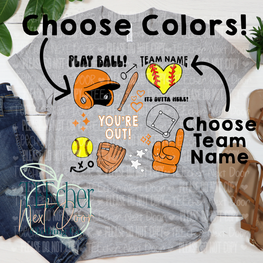 custom softball team shirt