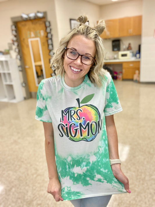 Bleached Tie Dye Apple Tee