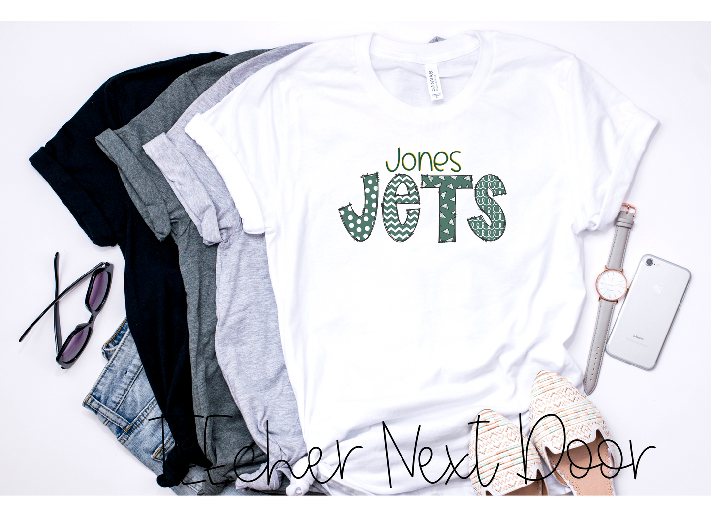 Jones Jets Plaid Mascot