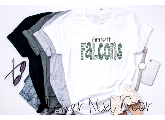 Arnett Falcons Plaid Mascot