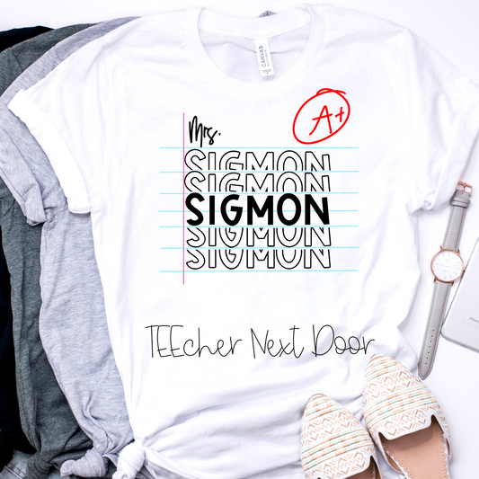 Teacher A+ Name Tee