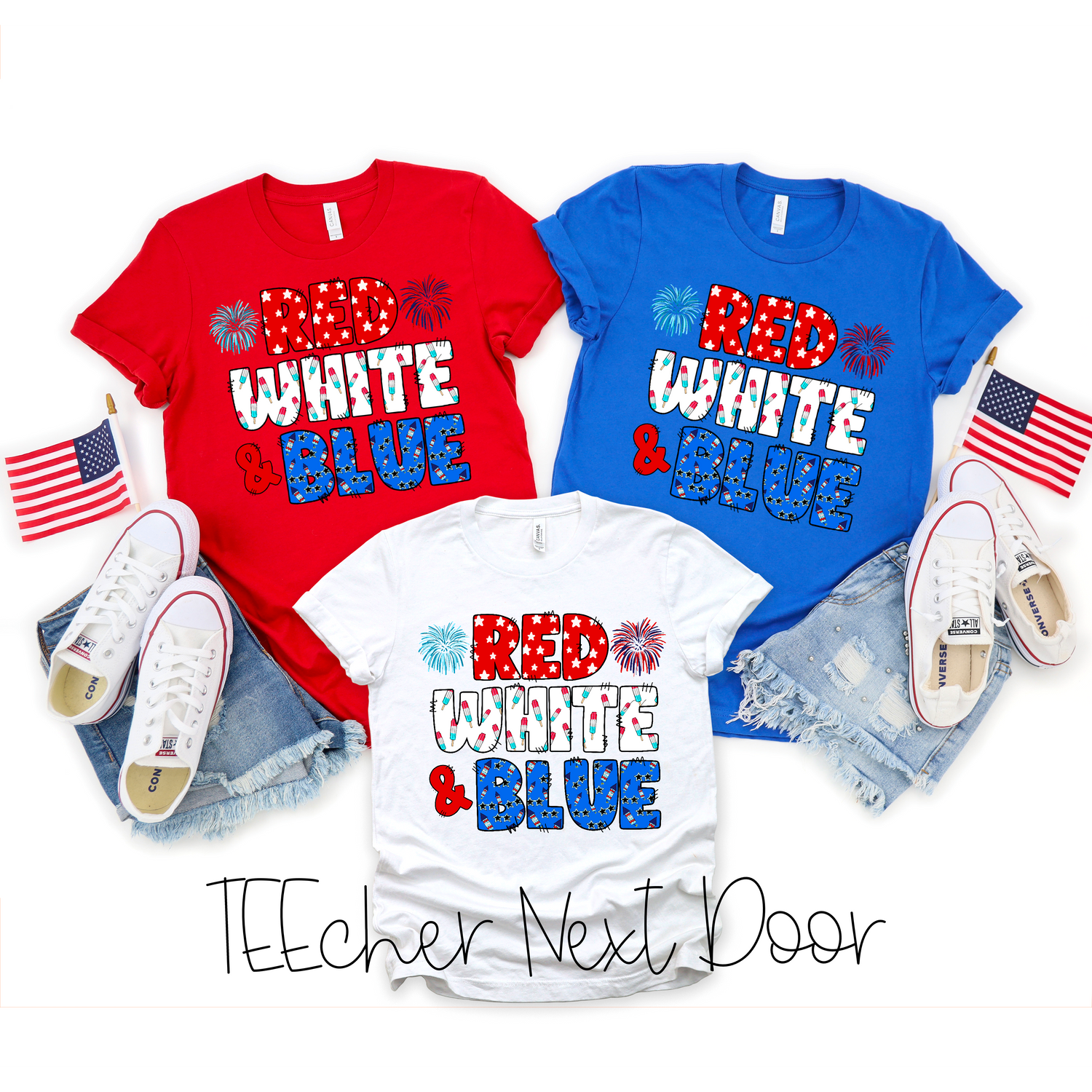 red white and blue fourth of july tee. memorial day tee. 