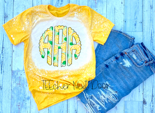 Summer Lemon Monogram Tee