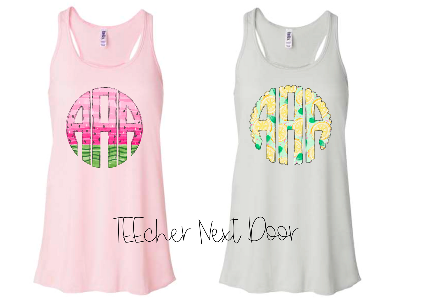 Watermelon Monogram Tank