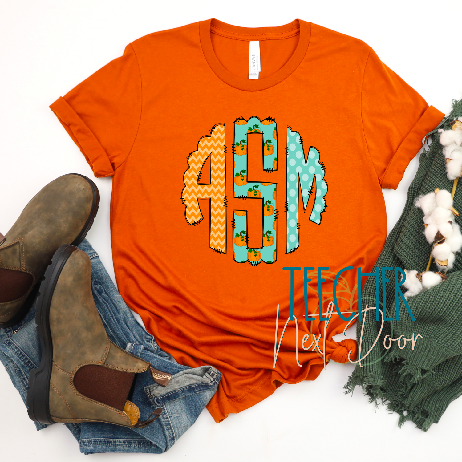 Fall monogram tee. Fall monogram crewneck. Fall monogram sweatshirt. 