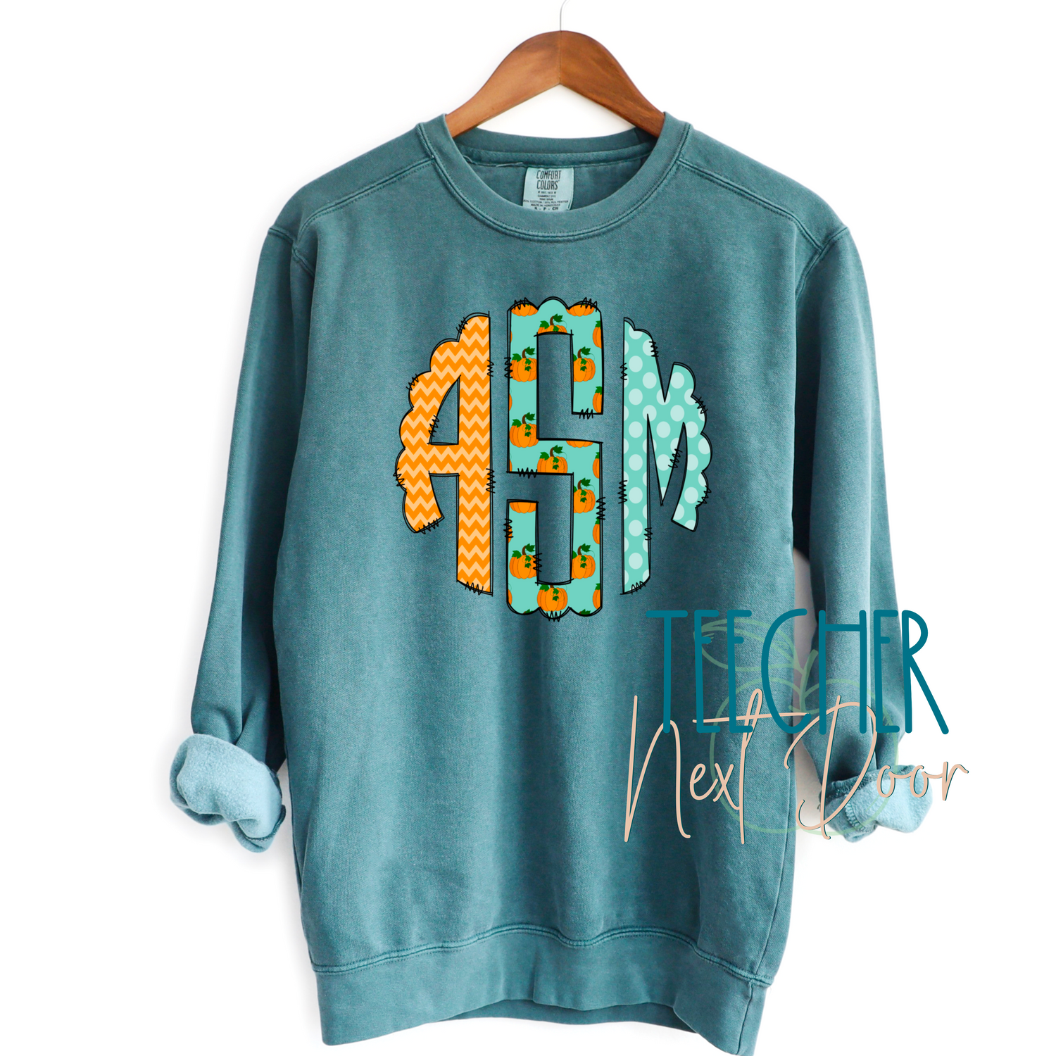 Fall monogram tee. Fall monogram crewneck. Fall monogram sweatshirt. 