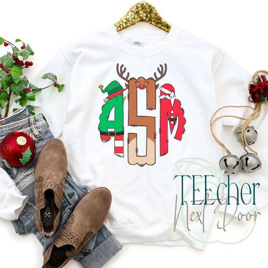 Christmas Monogram Tee