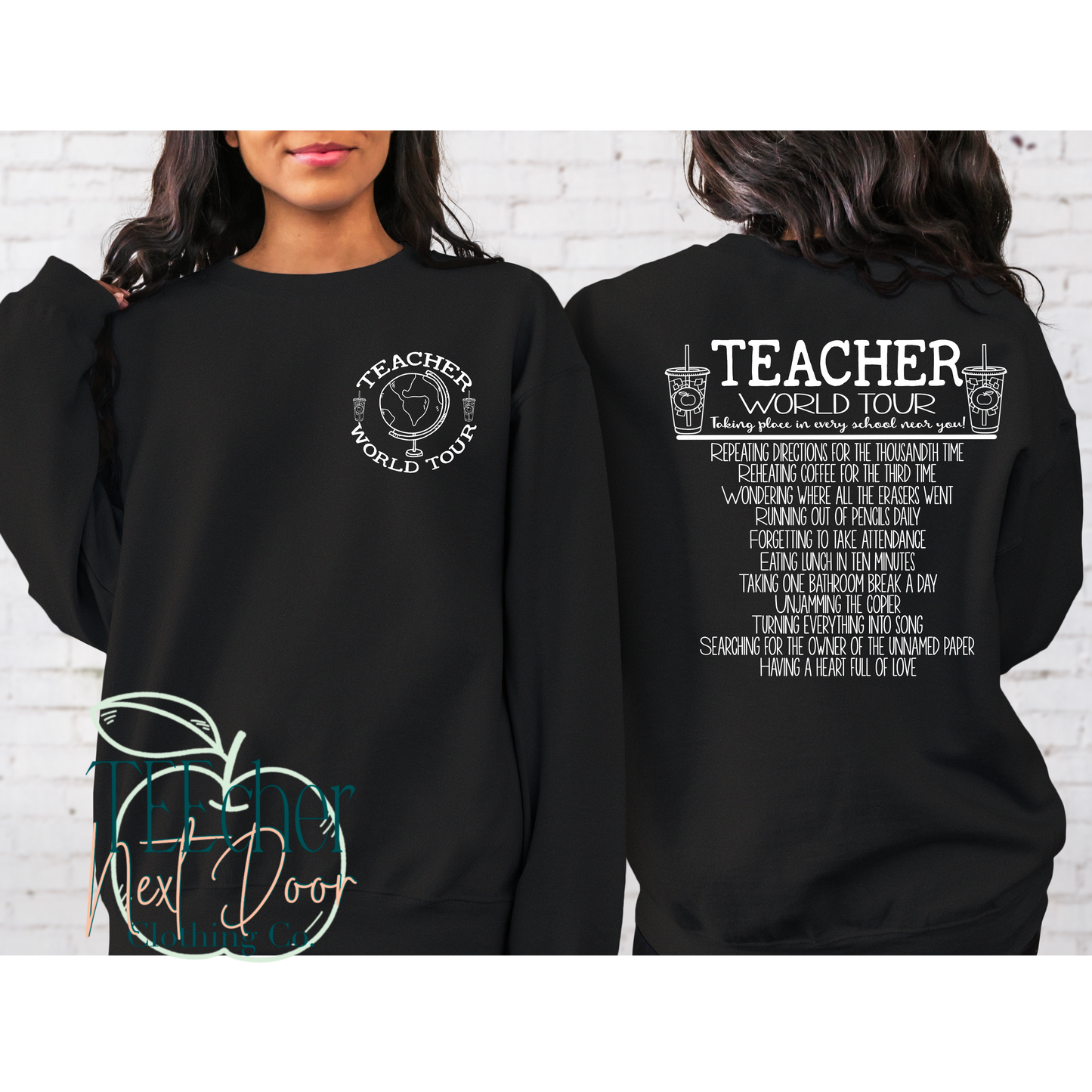 Teacher World Tee Sweatshirt. Teacher Graphic Tee. Test Day. Teacher Shirts. 