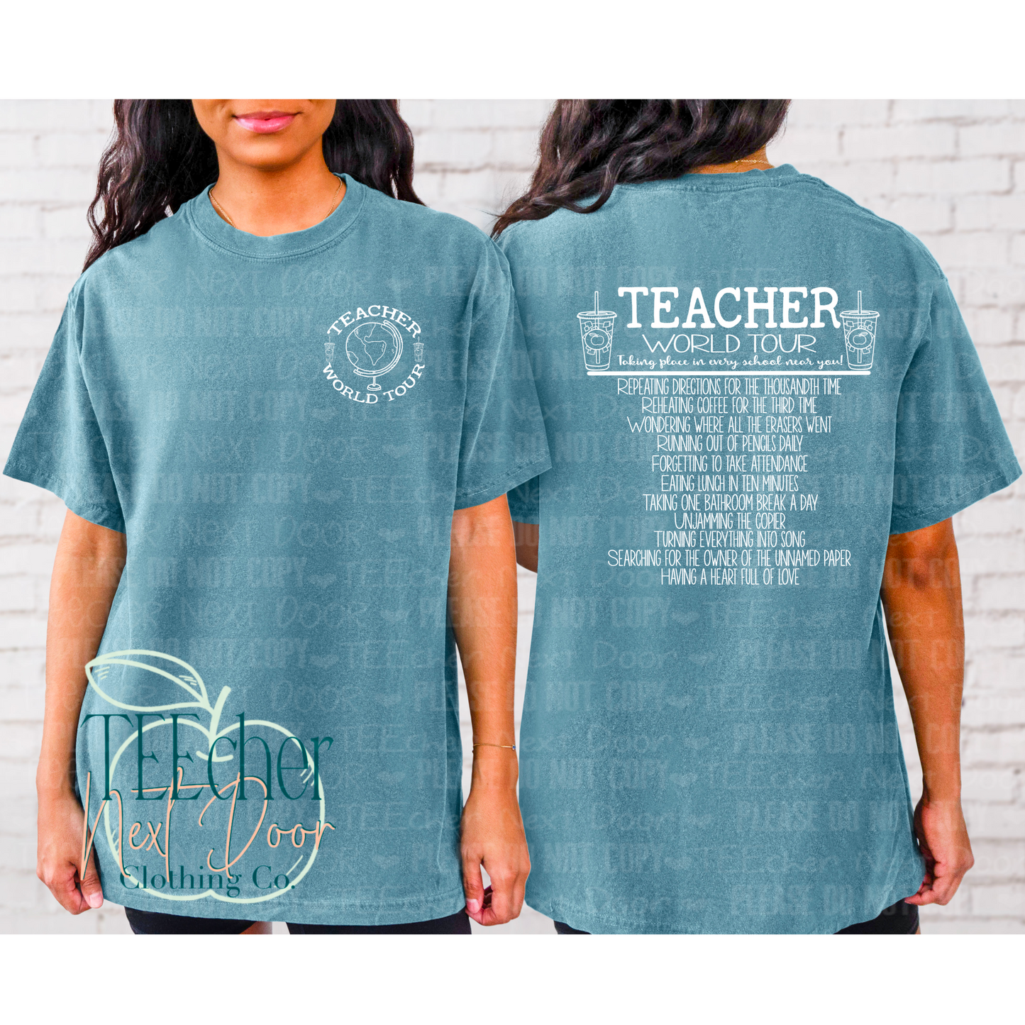 Teacher World Tee Sweatshirt. Teacher Graphic Tee. Test Day. Teacher Shirts. 