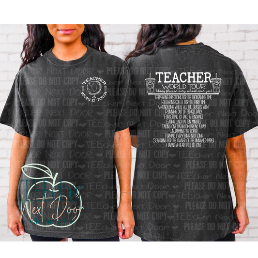 Teacher World Tee Sweatshirt. Teacher Graphic Tee. Test Day. Teacher Shirts.