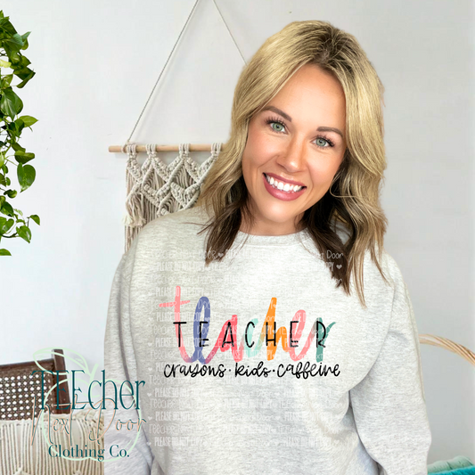 water color teacher tee. water color teacher sweatshirt.