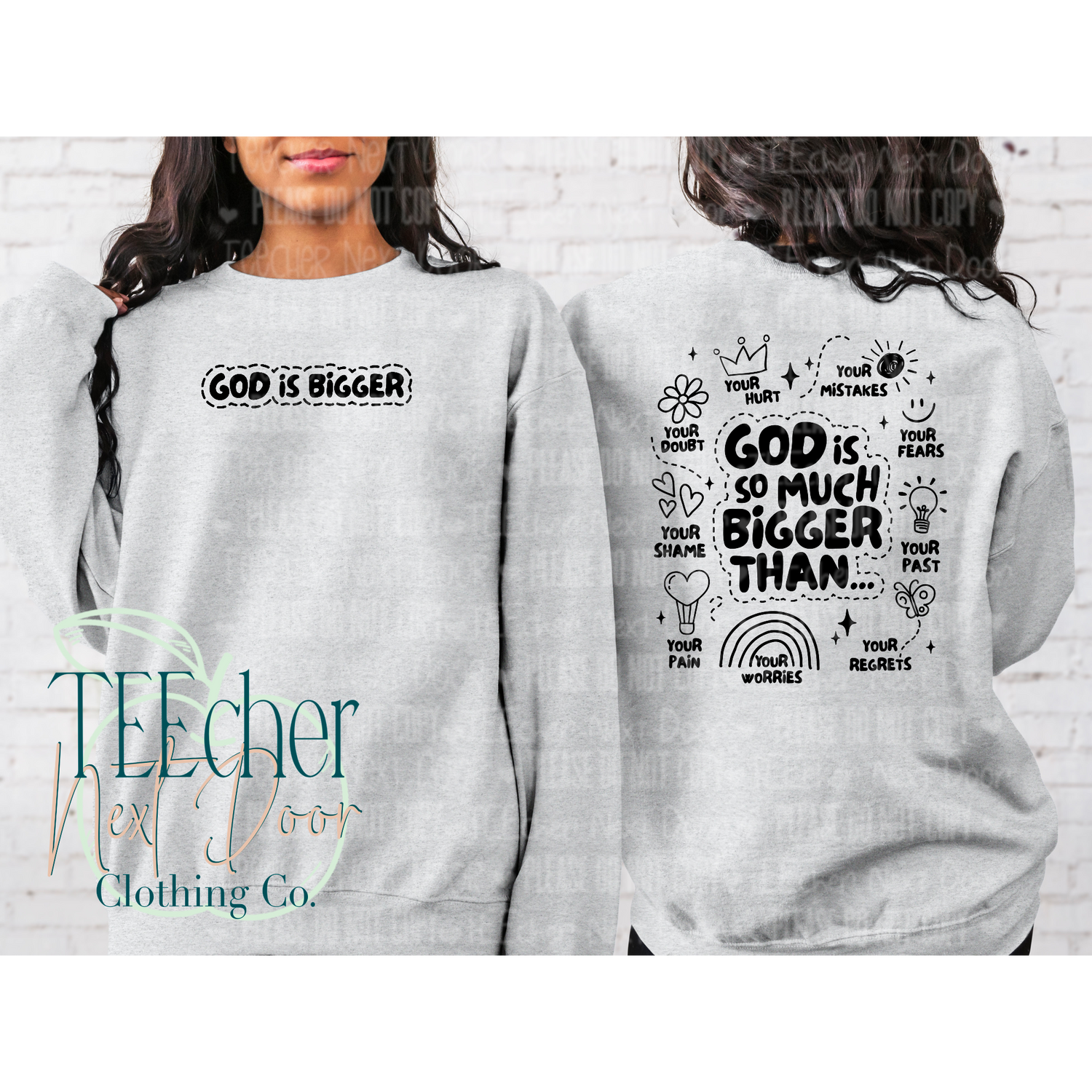 God is bigger sweatshirt and hoodie. Religious sweatshirt. Christian Sweatshirt