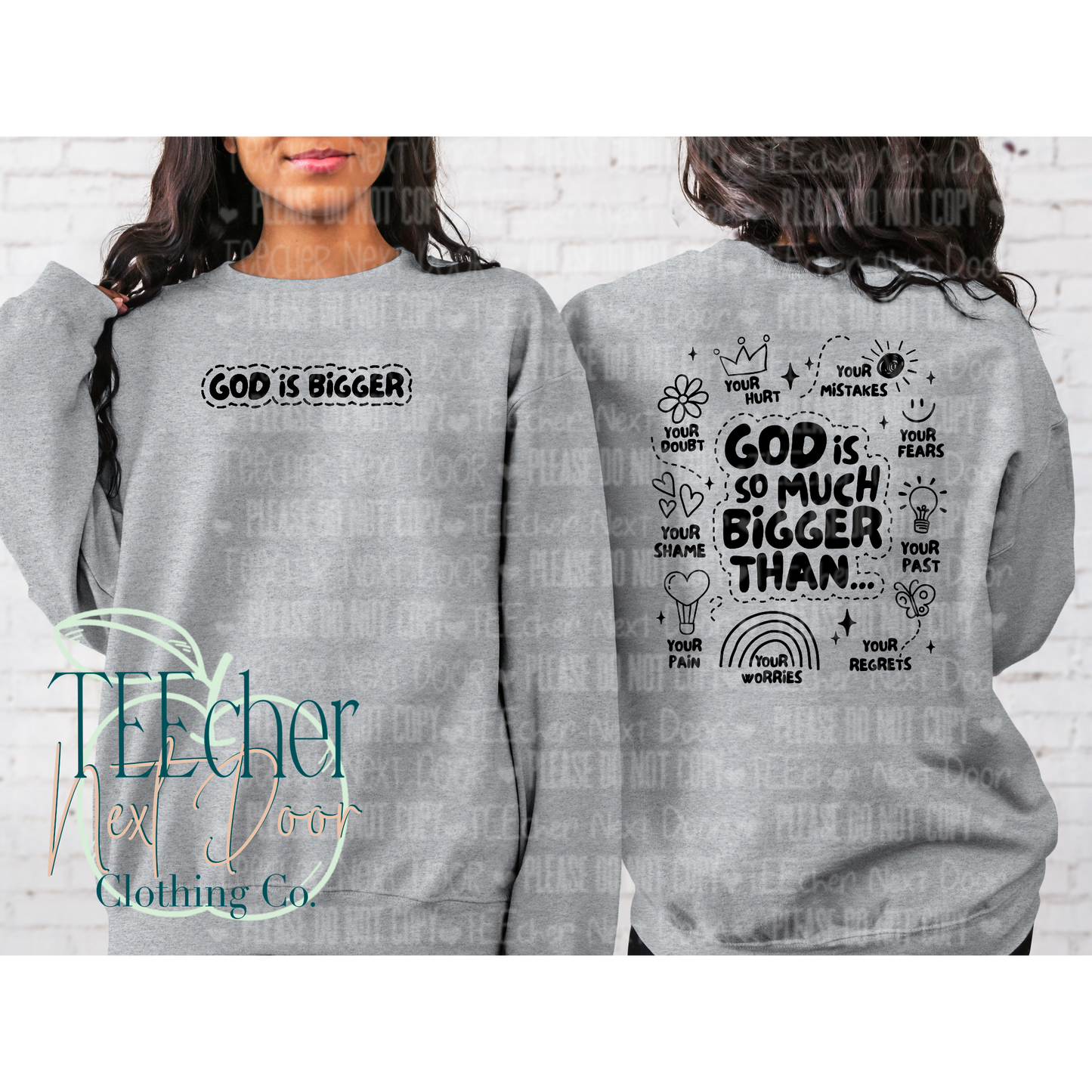 God is bigger sweatshirt and hoodie. Religious sweatshirt. Christian Sweatshirt