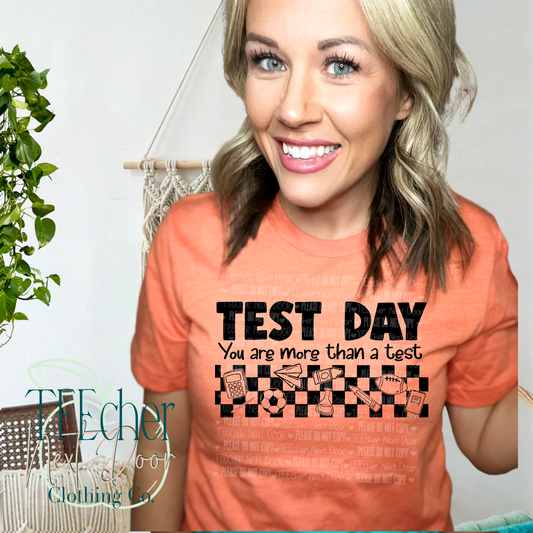 Teacher World Tee Sweatshirt. Teacher Graphic Tee. Test Day. Teacher Shirts.