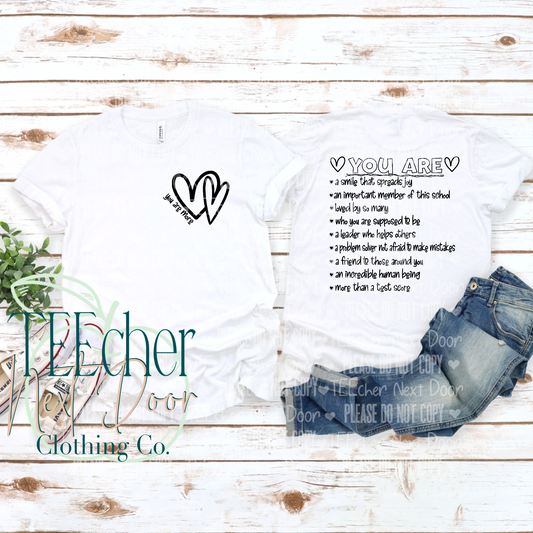Teacher World Tee Sweatshirt. Teacher Graphic Tee. Test Day. Teacher Shirts.