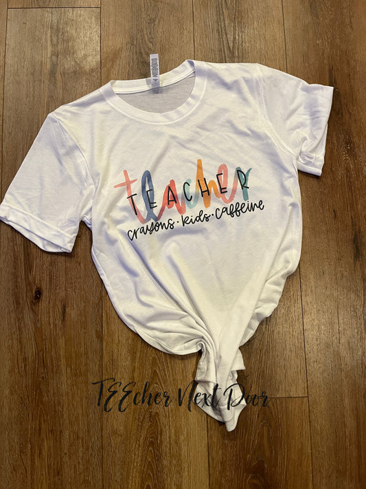 Teacher Crayon Tee