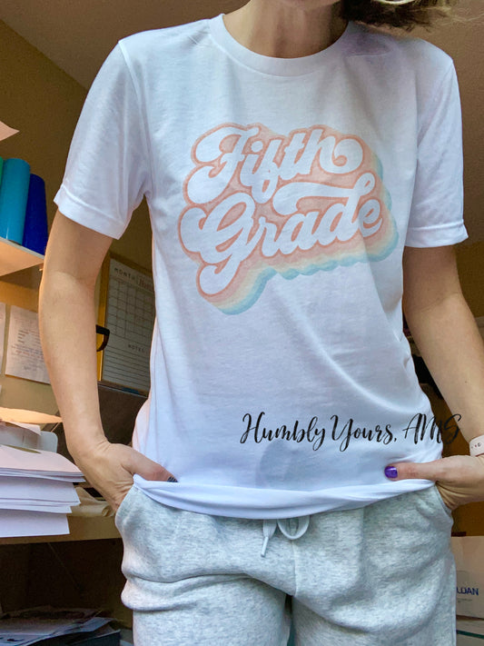Retro Grade Level Teacher Tee