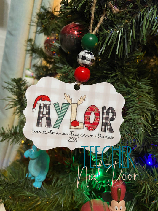 Family Name Christmas Ornament