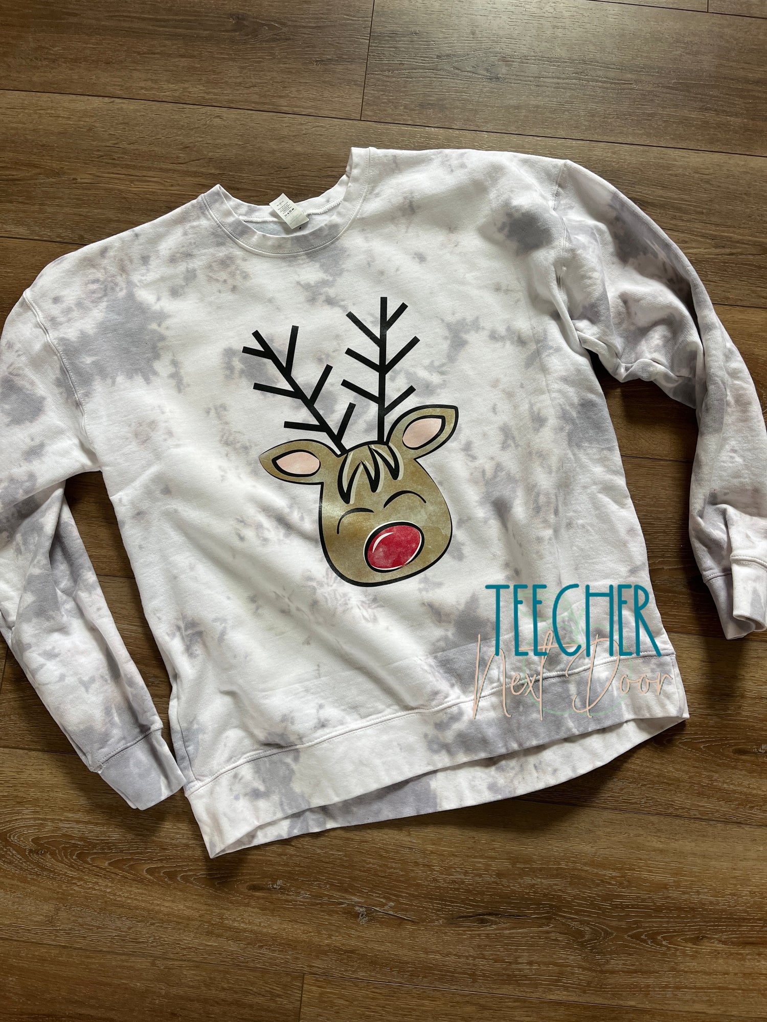 tie dye reindeer sweatshirt