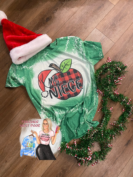 Santa Buffalo Plaid Apple Tee