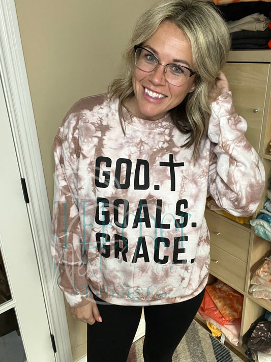 God Goals Grace Sweatshirt. God Goals Grace Tee. Religious Sweatshirt. Religious Tee. 